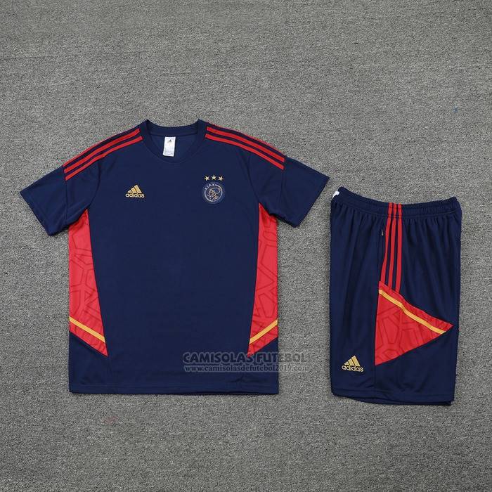 Fato de Treino Ajax Manga Curta 2022-2023 Azul - Calcas Curta